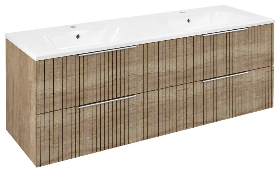 Levně Sapho Cirasa - Umyvadlová skříňka Strip 140x52x46 cm, 4x zásuvka, dub alabama CR141-2322-21