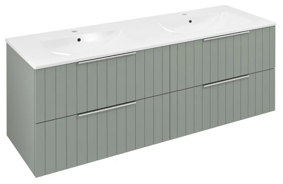 Levně Sapho Cirasa - Umyvadlová skříňka Strip 140x52x46 cm, 4x zásuvka, verde CR141-4444S-21