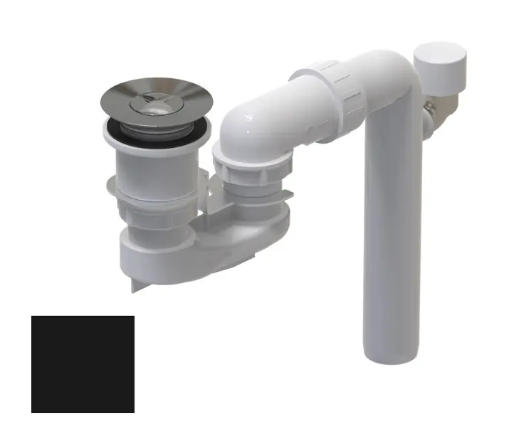 Villeroy & Boch - Garniture de vidage de baignoire, Push-Open, Pure Black U909520R7