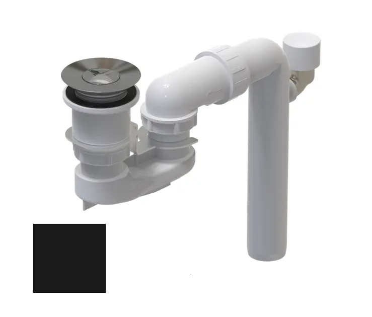 Villeroy & Boch - Garniture de vidage et trop-plein pour baignoire, ViFlow, Pure Black U909530R7