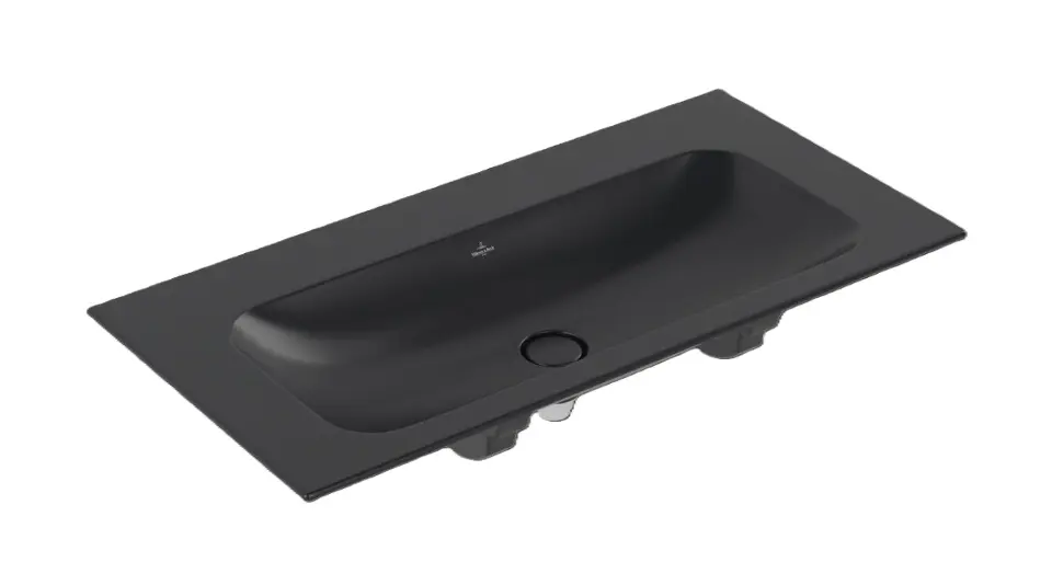 Levně Villeroy & Boch Finion - Umyvadlo nábytkové 100x50 cm, bez přepadu, bez otvoru pro baterii, CeramicPlus, Pure Black 4164A3R7