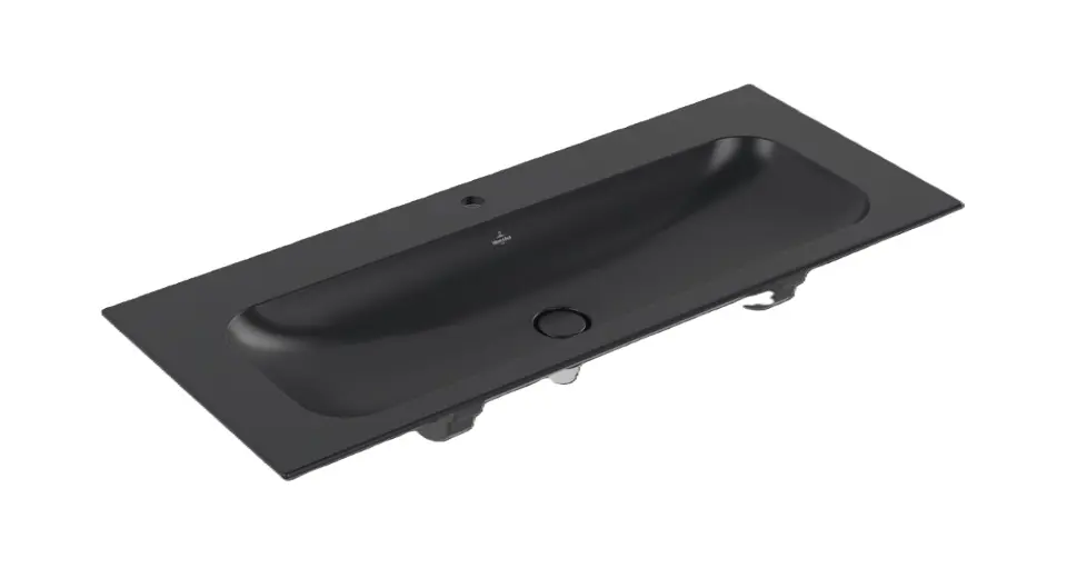 Levně Villeroy & Boch Finion - Umyvadlo nábytkové 120x50 cm, bez přepadu, otvor pro baterii, CeramicPlus, Pure Black 4164C2R7