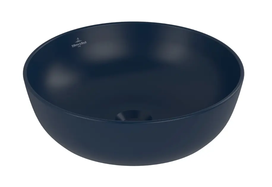 Villeroy & Boch Artis - Waschtisch für Aufsatzwaschtisch, Durchmesser 43 cm, ohne Überlauf, ohne Armaturenbohrung, CeramicPlus, Nightfall 417943R6