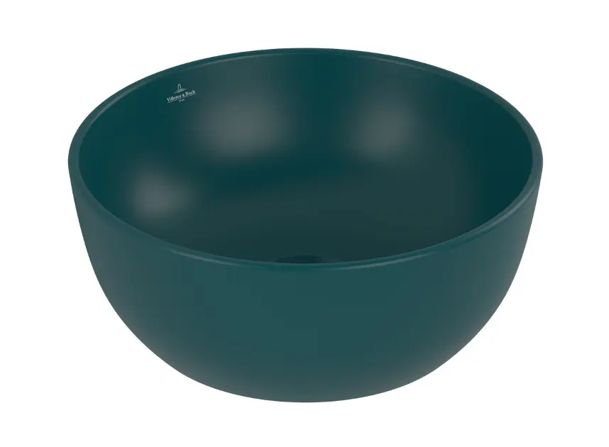 Levně Villeroy & Boch Artis - Umývátko na desku, průměr 33 cm, bez přepadu, bez otvoru pro baterii, CeramicPlus, Teal 438932TE