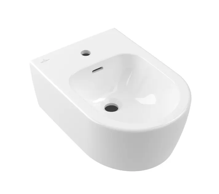 Villeroy & Boch Skyla - Hängebidet 530x370 mm, mit Überlauf, Öffnung für Mischer, CeramicPlus, alpinweiß 448200R1
