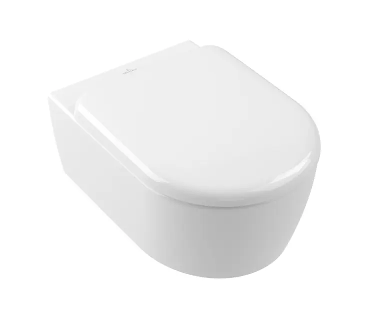 Levně Villeroy & Boch Skyla - Závěsné WC se sedátkem SoftClosing, TwistFlush, DirectFlush, CeramicPlus, alpská bílá 5656CLR1
