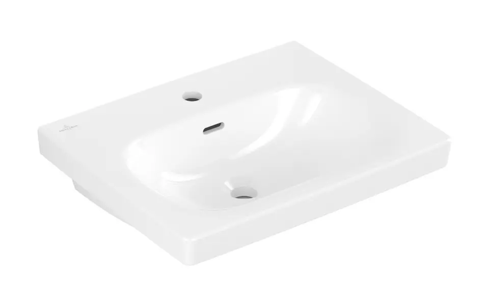 Levně Villeroy & Boch Skyla - Umyvadlo 55x45 cm, s přepadem, otvor pro baterii, CeramicPlus, Stone White 5A5155RW
