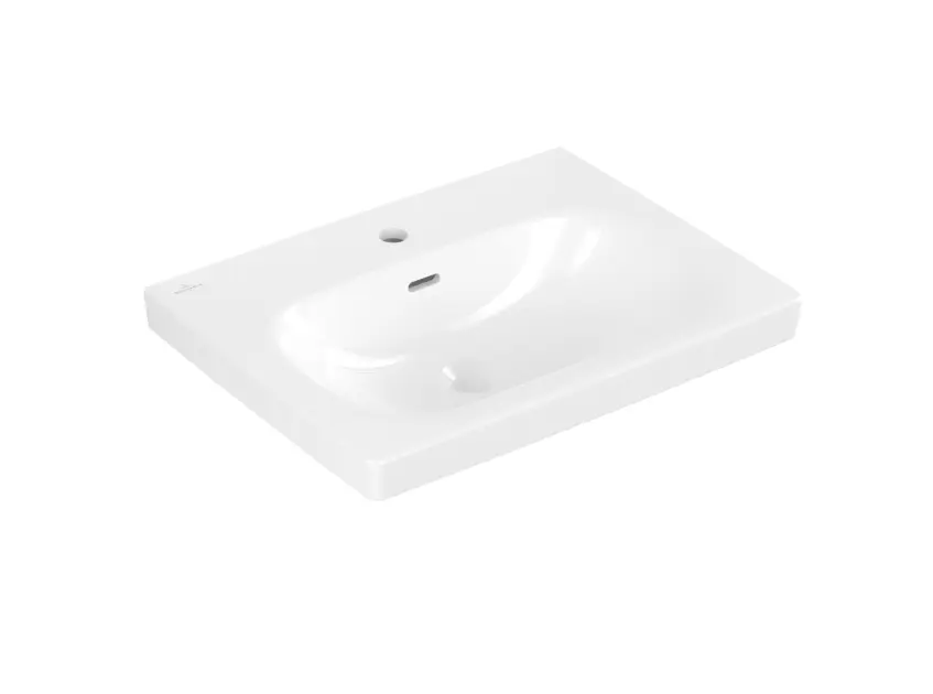 Villeroy & Boch Skyla - Lavabo, 60x46 cm, con troppopieno, foro per rubinetto, bianco alpino 5A516001