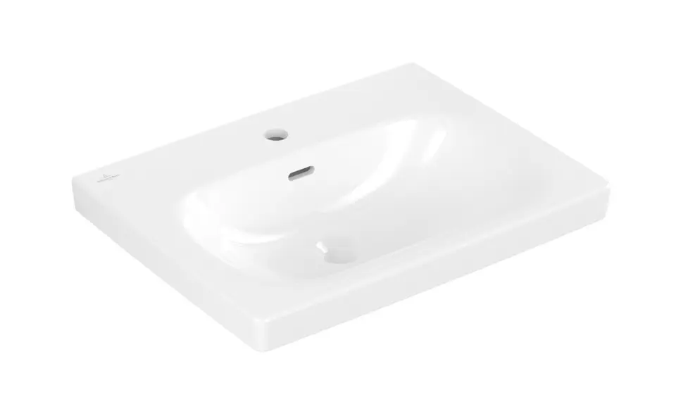Villeroy & Boch Skyla - Waschbecken 60 x 46 cm, mit Überlauf, Hahnloch, CeramicPlus, Alpinweiß 5A5160R1