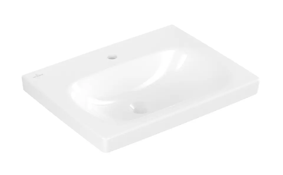 Levně Villeroy & Boch Skyla - Umyvadlo 60x46 cm, bez přepadu, otvor pro baterii, CeramicPlus, alpská bílá 5A5161R1