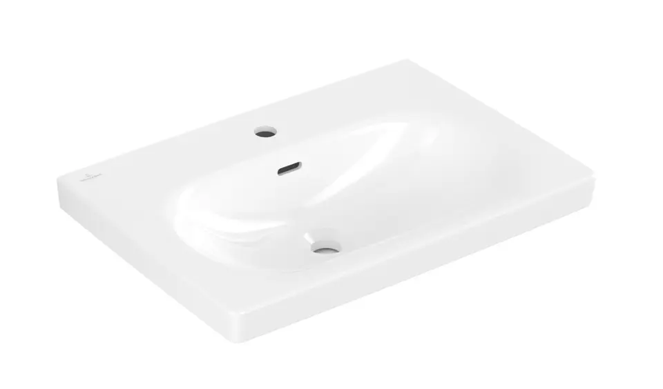 Villeroy & Boch Skyla - Waschbecken 65x46 cm, mit Überlauf, Hahnloch, CeramicPlus, Stone White 5A5165RW