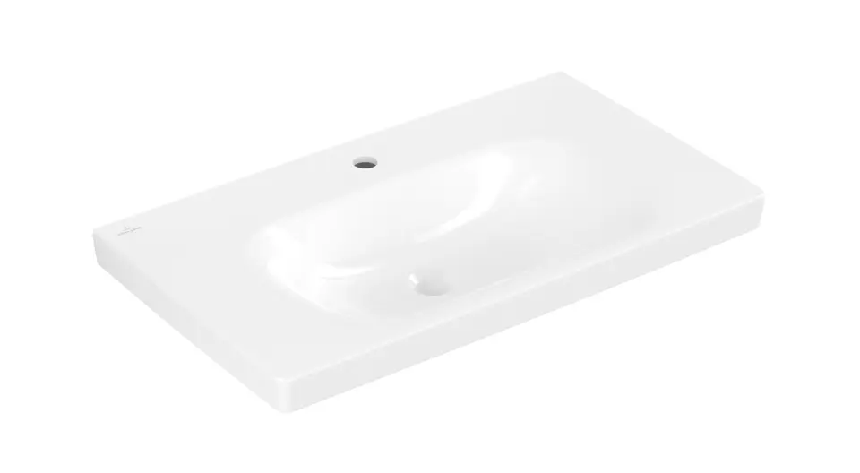 Levně Villeroy & Boch Skyla - Umyvadlo 80x46 cm, bez přepadu, otvor pro baterii, CeramicPlus, alpská bílá 5A5181R1