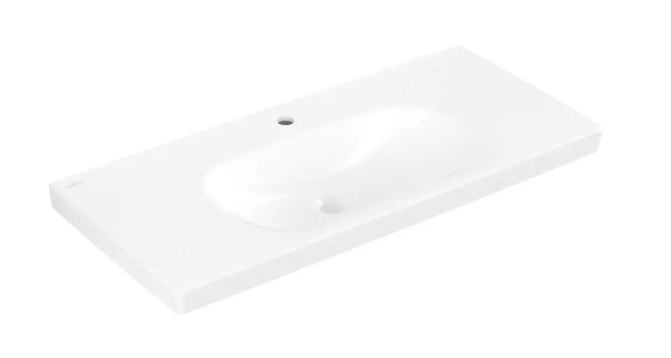 Levně Villeroy & Boch Skyla - Umyvadlo 100x46 cm, bez přepadu, otvor pro baterii, CeramicPlus, Stone White 5A51A2RW
