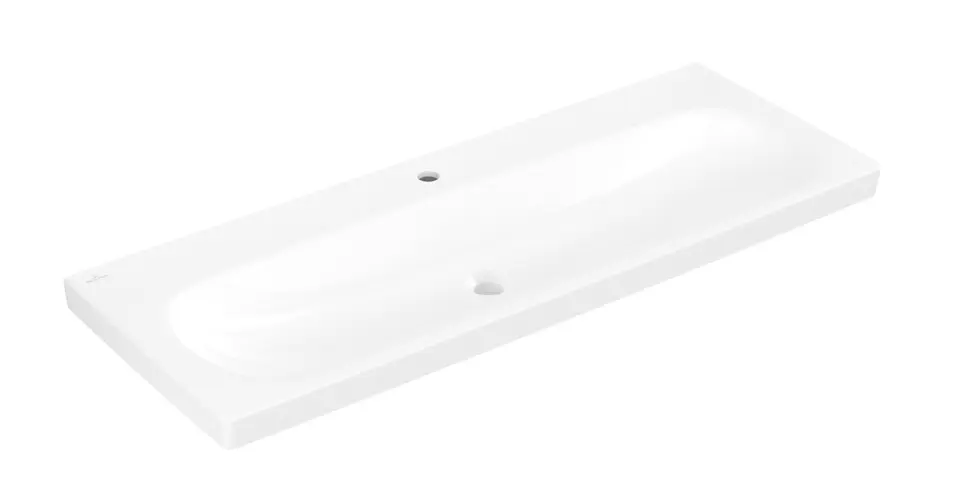 Levně Villeroy & Boch Skyla - Umyvadlo 120x46 cm, bez přepadu, otvor pro baterii, CeramicPlus, Stone White 5A51C1RW