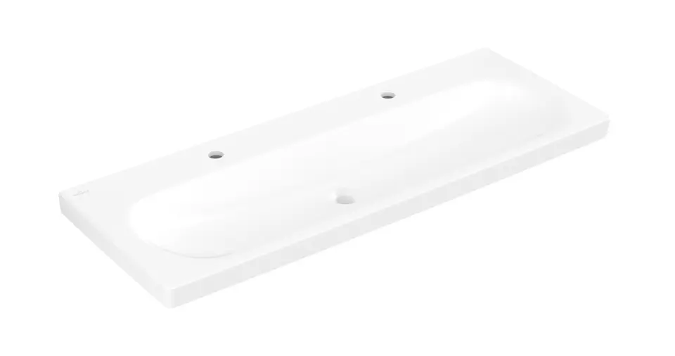 Levně Villeroy & Boch Skyla - Umyvadlo 120x46 cm, bez přepadu, 2 otvory pro baterii, CeramicPlus, Stone White 5A51C2RW