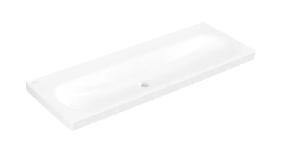 Levně Villeroy & Boch Skyla - Umyvadlo 120x46 cm, bez přepadu, bez otvoru pro baterii, CeramicPlus, Stone White 5A51C3RW