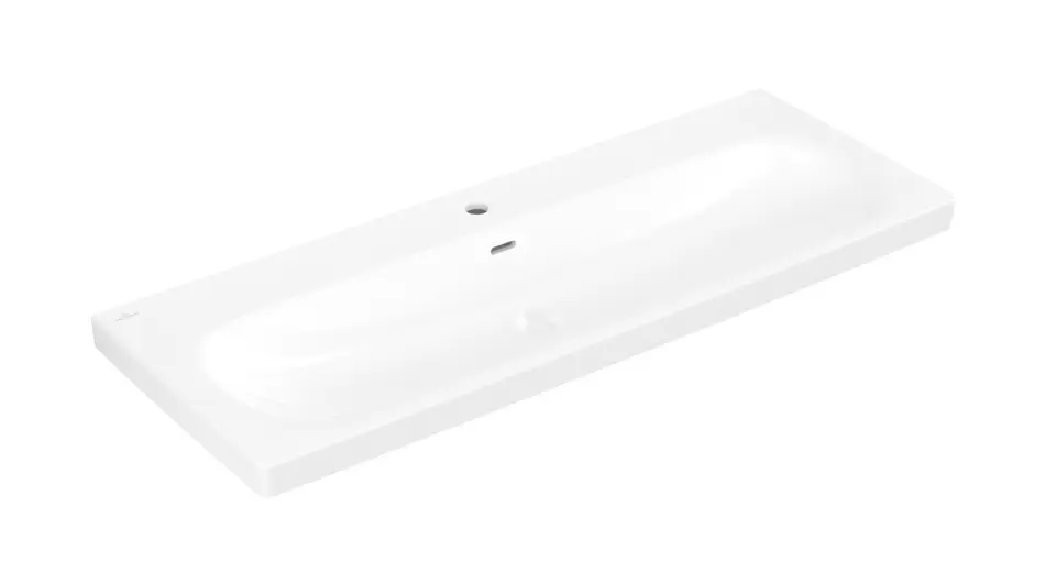Levně Villeroy & Boch Skyla - Umyvadlo 120x46 cm, s přepadem, otvor pro baterii, CeramicPlus, Stone White 5A51C5RW