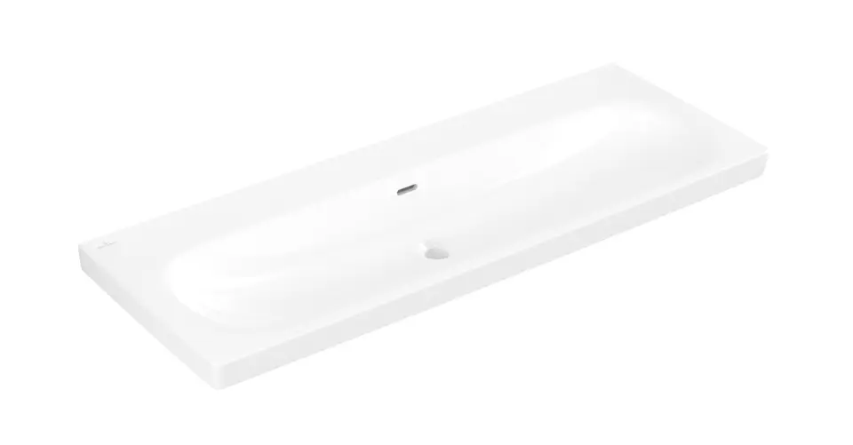 Levně Villeroy & Boch Skyla - Umyvadlo 120x46 cm, s přepadem, bez otvoru pro baterii, CeramicPlus, Stone White 5A51C6RW
