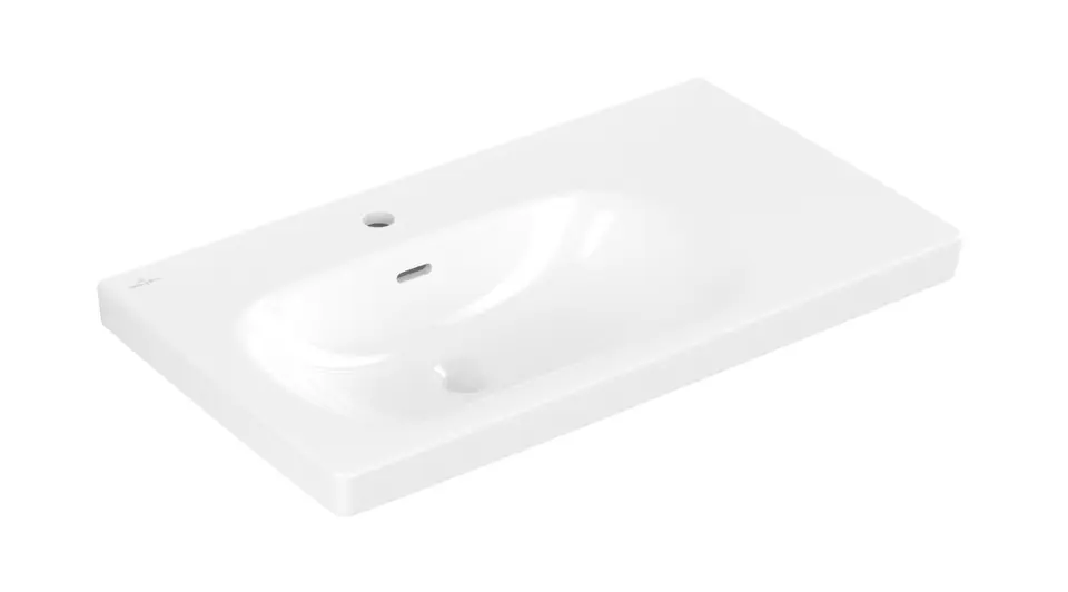 Levně Villeroy & Boch Skyla - Umyvadlo 80x46 cm, s přepadem, otvor pro baterii, CeramicPlus, Stone White 5A52L1RW