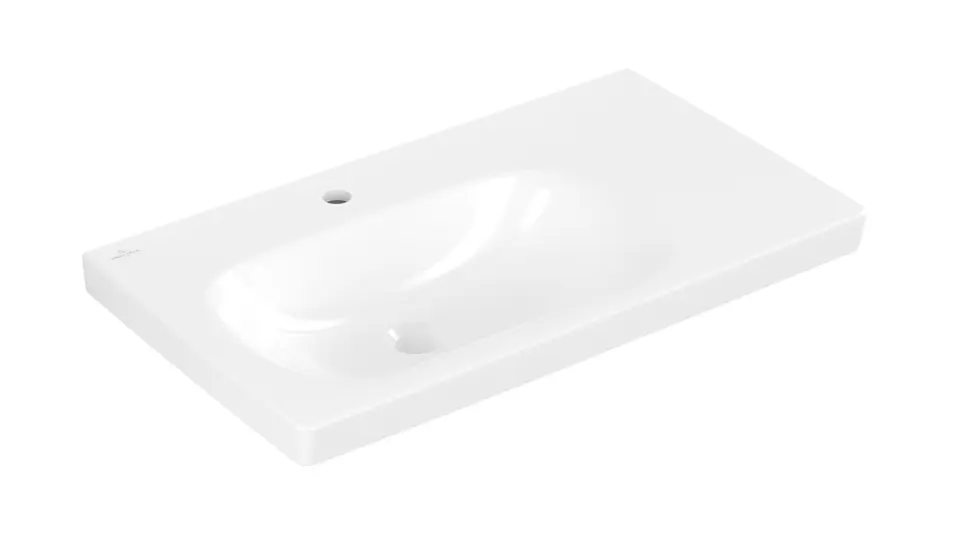 Levně Villeroy & Boch Skyla - Umyvadlo 80x46 cm, bez přepadu, otvor pro baterii, CeramicPlus, alpská bílá 5A52L2R1