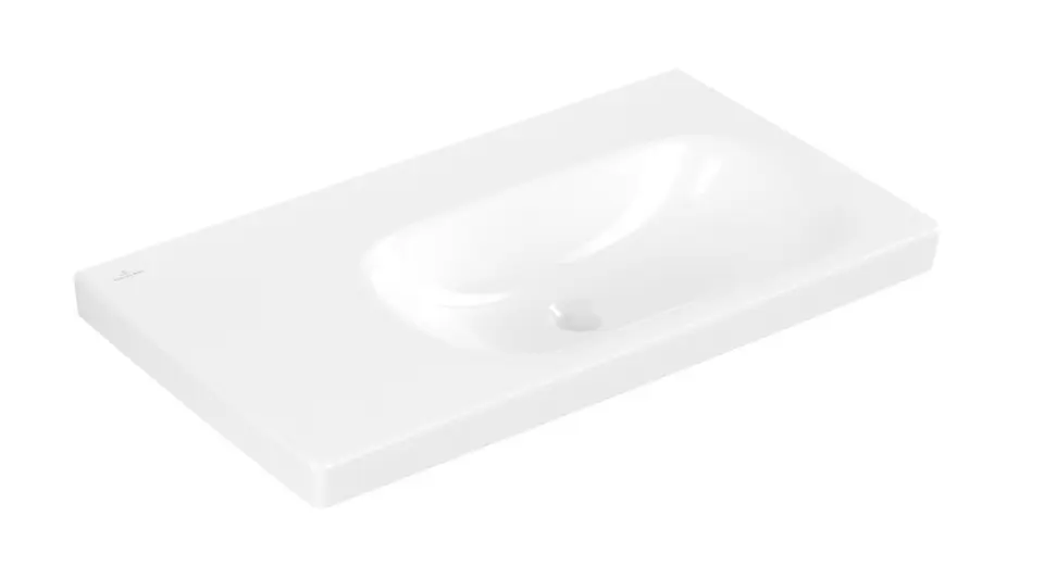 Villeroy & Boch Skyla - Waschbecken 80 x 46 cm, ohne Überlauf, ohne Hahnloch, CeramicPlus, Alpinweiß 5A52R4R1