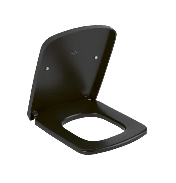 Levně Villeroy & Boch Subway 3.0 - WC sedátko, SoftClosing, QuickRelease, Pure Black 8M85S1R7