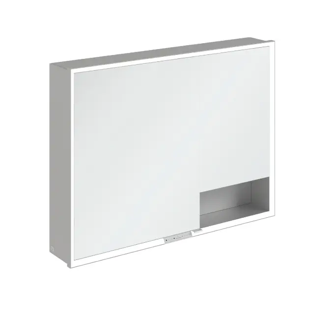 Villeroy & Boch My View+ - Tükrös szekrény LED világítással 100x75x17 cm, 2 ajtós, szürke A4811000