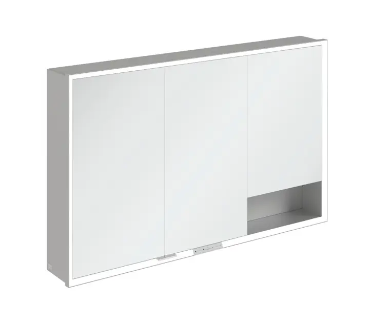 Villeroy & Boch My View+ - Tükrös szekrény LED világítással 120x75x17 cm, 3 ajtós, szürke A4811200