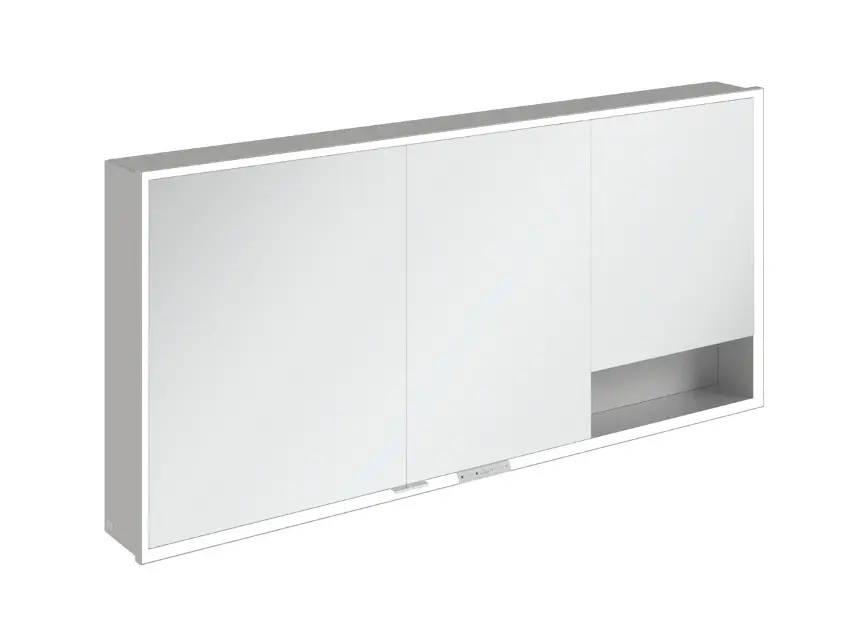 Villeroy & Boch My View+ - Tükrös szekrény LED világítással 160x75x17 cm, 3 ajtós, szürke A4811600