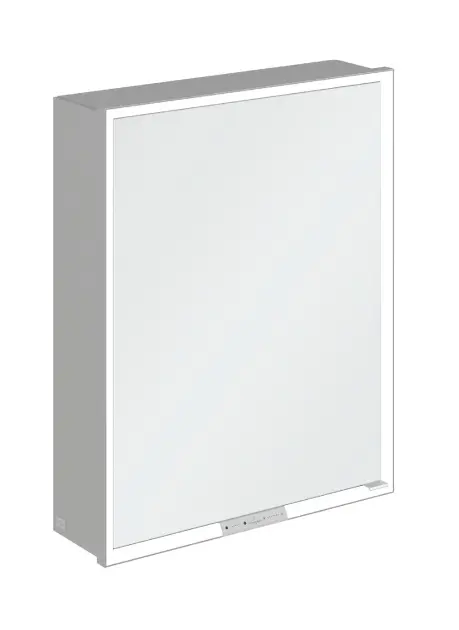 Villeroy & Boch My View+ - Tükrös szekrény LED világítással 60x75x17 cm, 1 ajtós, bal oldali zsanérok, szürke A4816L00