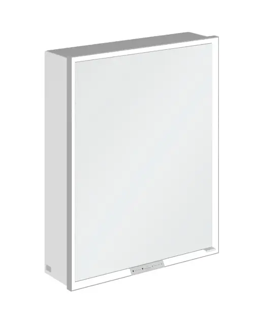 Villeroy & Boch My View+ - Tükrös szekrény LED világítással 60x75x17 cm, 1 ajtós, bal oldali zsanérok, Brilliant White/szürke A4816LVE