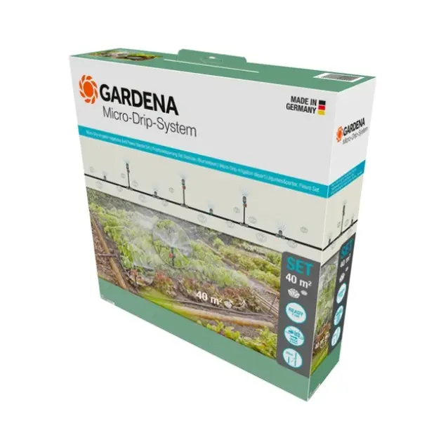 Gardena Micro-Drip-System - Micro-Drip-System Irrigation Vegetable Bed/Flower Border Set, up to 40 m2 13450-20