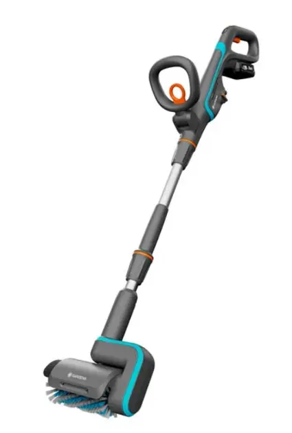 Gardena - 18V Многофункционална почистваща машина с променлив ток AquaBrush Patio 03/18V P4A, 1x 2.5 батерия Ah, зарядно устройство 14841-20