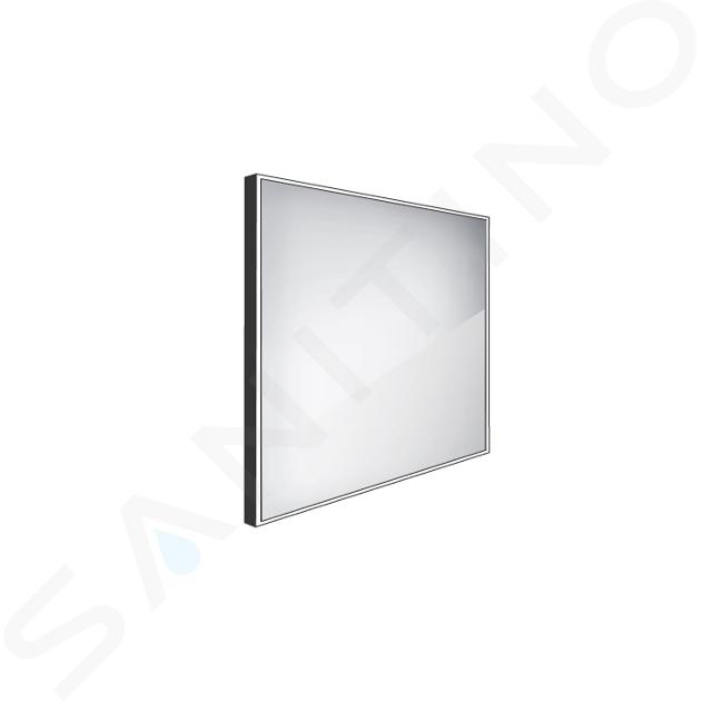 Nimco - Zrkadlo s LED osvetlením, 60x60 cm, hliník/čierna ZPC 13066-90ROZ1