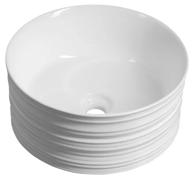 E-shop Sapho - Umývadlo na dosku Alette, priemer 41 cm, bez prepadu, bez otvoru na batériu, biela AR459
