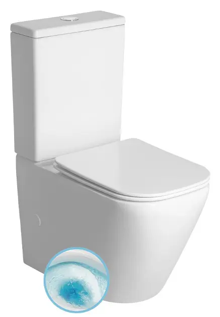 E-shop Sapho - WC kombi Imala, Vortex Rimless, vario odpad, biela PC107V