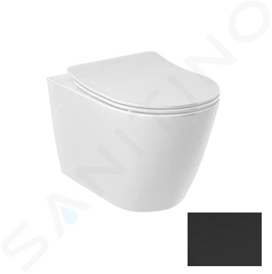 Kludi Resa R - Závěsné WC, Rimless, Spiralflush, matná černá 23WCW0239