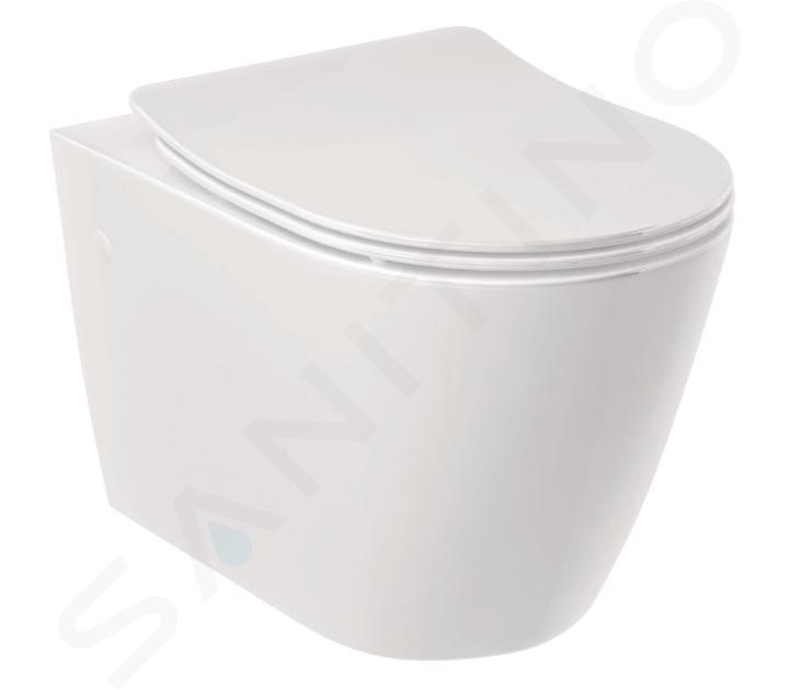 Kludi Resa R - Závěsné WC, Rimless, Spiralflush, lesklá bílá 23WCW0243