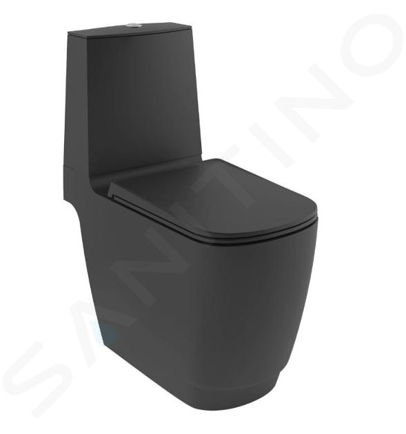 Kludi Resa S - WC kombi misa, spodný odpad, Rimless, Spiralflush, matná čierna 27WCB0239