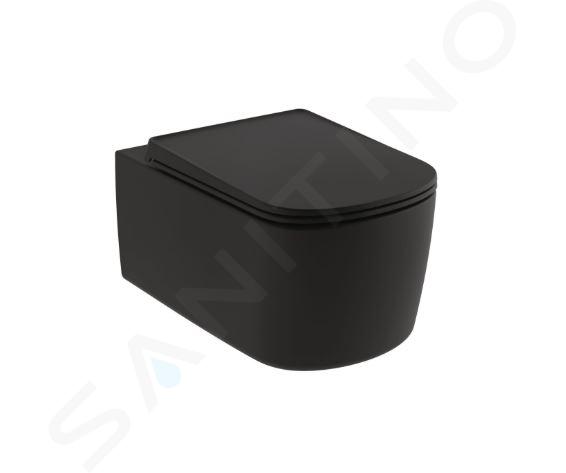 Kludi Resa S - Závěsné WC, Rimless, Spiralflush, matná černá 27WCW0139