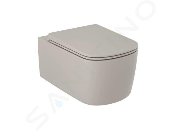 Kludi Resa S - Závěsné WC, Rimless, Spiralflush, matná písečně šedá 27WCW01O2