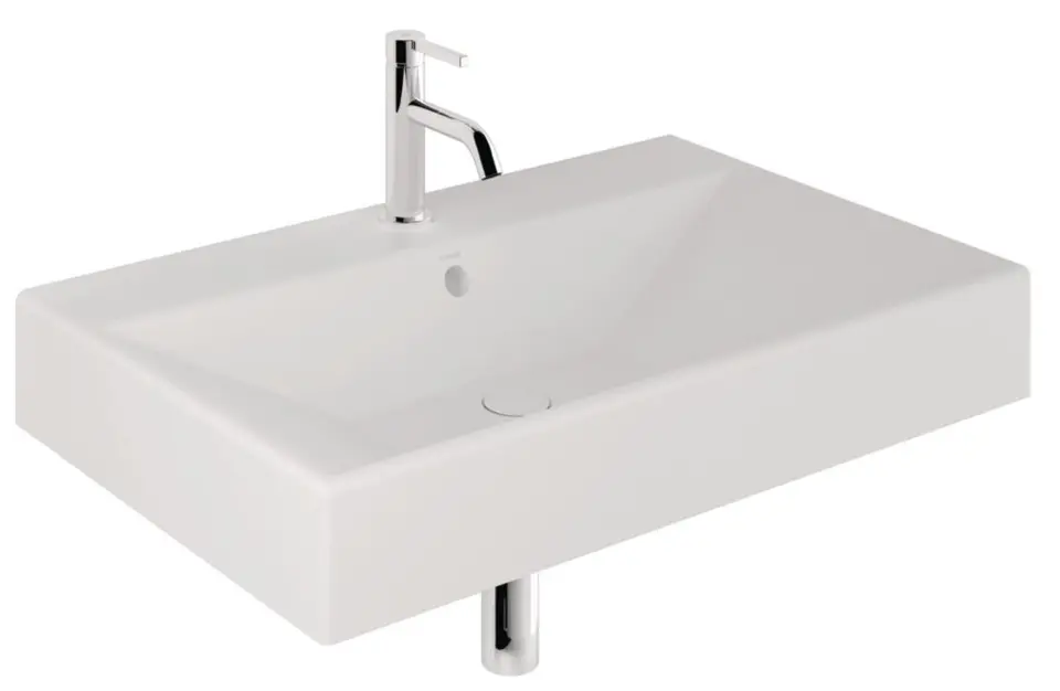 Levně Kludi Resa - Umyvadlo 81x51 cm, s přepadem, s otvorem pro baterii, matná bílá 59WW8153