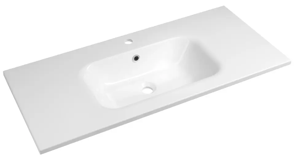 E-shop Sapho Sidra - Umývadlo 101x46 cm, s prepadom, otvor na batériu, biela SD101