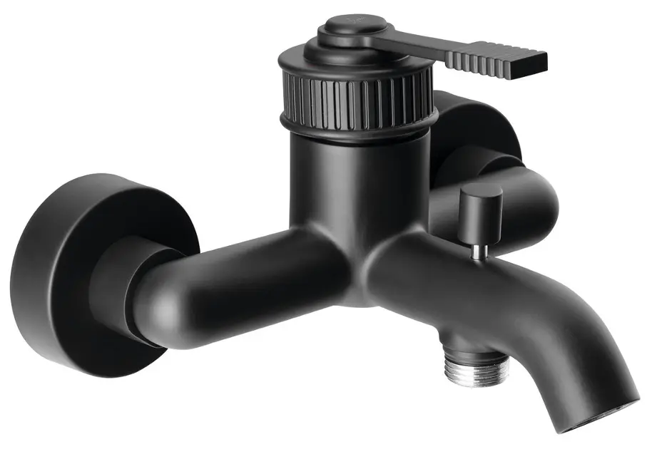 Miscelatore vasca freestanding a pavimento nero opaco quadrato