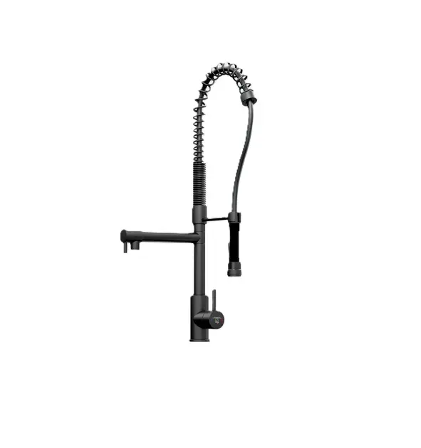 Steinberg 100 - Spülbeckenarmatur mit flexiblem Auslauf und Brause, gebürstetes Gunmetal 100 1480 BGM