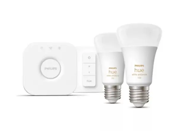 Levně Philips Hue White Ambiance - Chytrá sada se 2 žárovkami, můstkem Bridge a ovladačem 929002468406