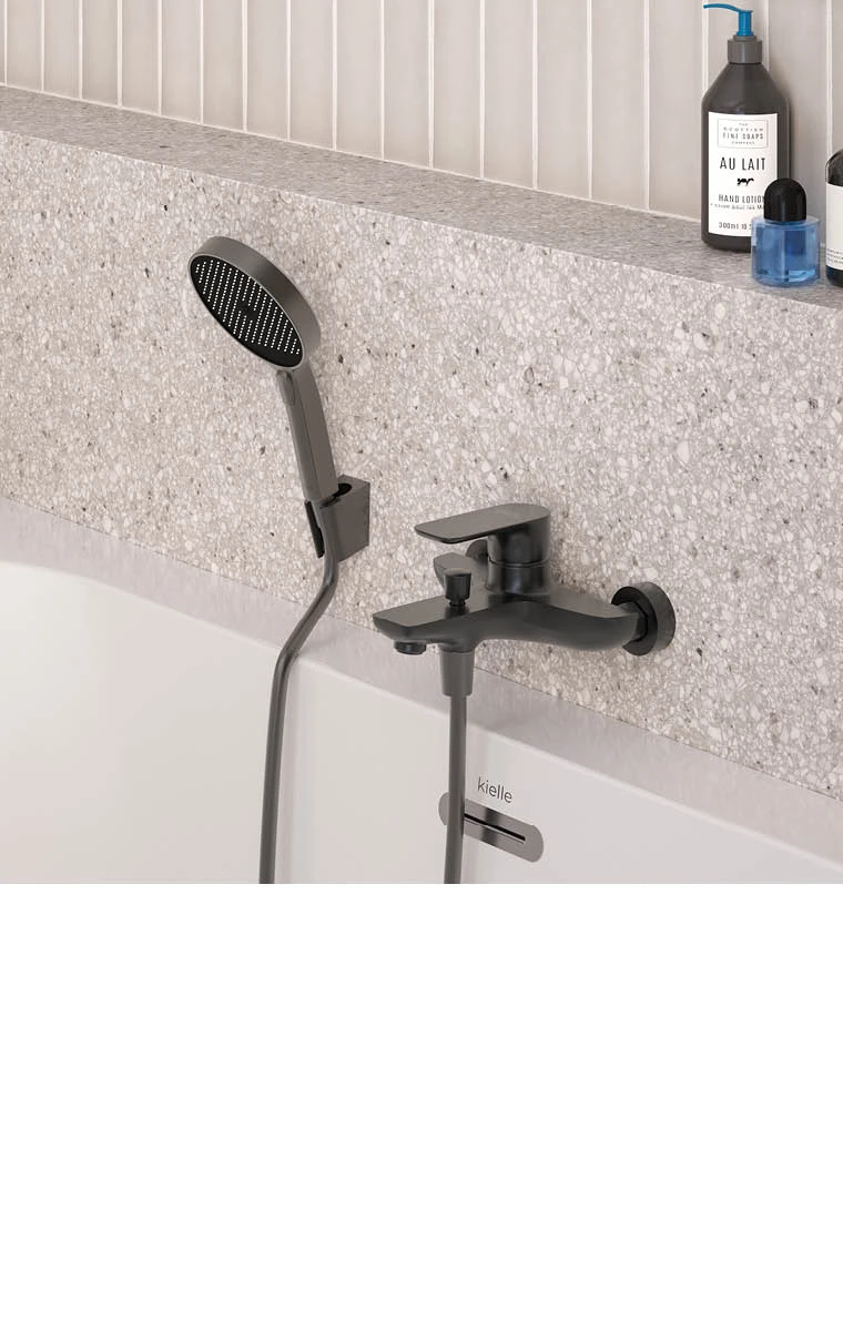 kielle Vega - Badekar brusearmatur med brusesæt, pistolmetal 10318SN13