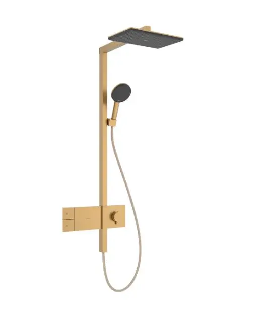 Hansgrohe Raindance Alive Q - Set za tuširanje s termostatom, 21 x 34 cm, 3 mlaza, brušeni brončani 24580140