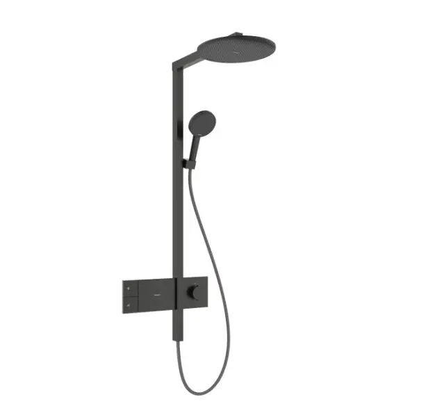 Hansgrohe Raindance Alive S - Sprchový set s termostatem, průměr 30 cm, 3 proudy, kartáčovaný černý chrom 24582340