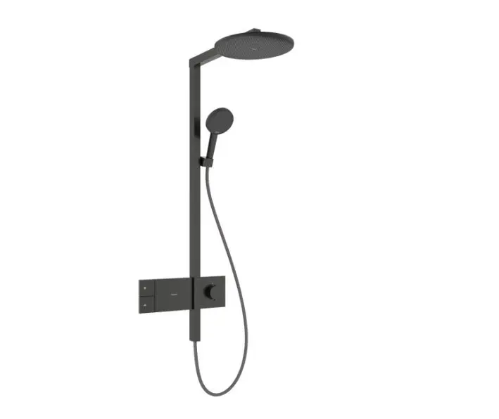 Hansgrohe Raindance Alive S - Sprchový set s termostatem, průměr 30 cm, 3 proudy, EcoSmart, kartáčovaný černý chrom 24583340